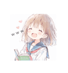 本好きの少女#1（個別スタンプ：2）