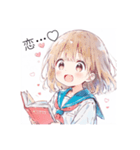 本好きの少女#1（個別スタンプ：4）