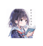 本好きの少女#1（個別スタンプ：12）