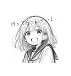 セーラー服の女の子#1（個別スタンプ：3）