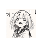 セーラー服の女の子#1（個別スタンプ：6）