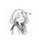 セーラー服の女の子#1（個別スタンプ：11）