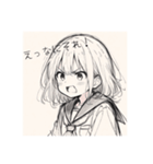 セーラー服の女の子#1（個別スタンプ：19）