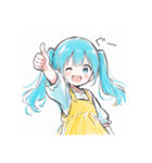 ツインテールの双子ここのあ#2（個別スタンプ：7）