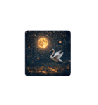 白鳥と満月の夢 Swan ＆ Full Moon Dream（個別スタンプ：6）
