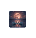 白鳥と満月の夢 Swan ＆ Full Moon Dream（個別スタンプ：9）