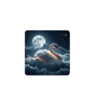 白鳥と満月の夢 Swan ＆ Full Moon Dream（個別スタンプ：13）