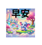 大湖公園駅 台湾挨拶暖かくて優しい象さん（個別スタンプ：1）