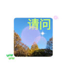 冬の日の日常台湾語 樹氷のみられる山形葉（個別スタンプ：9）