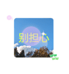 冬の日の日常台湾語 樹氷のみられる山形葉（個別スタンプ：26）
