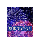 背景に豪華な花火✨誕生日・年間イベント（個別スタンプ：12）