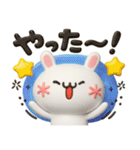 顔文字うさぎ♡デカ文字カラフルmix（個別スタンプ：14）