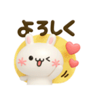 顔文字うさぎ♡デカ文字カラフルmix（個別スタンプ：36）