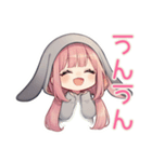 たれ耳うさぎパーカーの女の子★グルチャ（個別スタンプ：19）