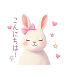 小さなハートとうさぎスタンプ（個別スタンプ：3）