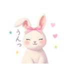 小さなハートとうさぎスタンプ（個別スタンプ：32）