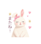小さなハートとうさぎスタンプ（個別スタンプ：40）
