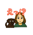 動く！茶色ラブラドールと私からご挨拶（個別スタンプ：9）