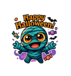愉快なハロウィンを楽しむミイラスタンプ（個別スタンプ：1）