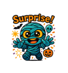 愉快なハロウィンを楽しむミイラスタンプ（個別スタンプ：3）