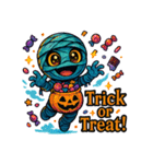 愉快なハロウィンを楽しむミイラスタンプ（個別スタンプ：40）