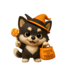 『ハロウィン』3D黒ポメ（個別スタンプ：1）