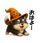 『ハロウィン』3D黒ポメ（個別スタンプ：2）