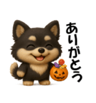 『ハロウィン』3D黒ポメ（個別スタンプ：4）