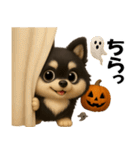 『ハロウィン』3D黒ポメ（個別スタンプ：7）