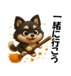 『ハロウィン』3D黒ポメ（個別スタンプ：33）