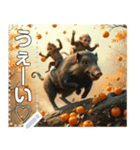 【食欲の秋】柿食うサル☆争奪戦（個別スタンプ：3）