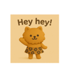 ヒョウ柄スカートのポメちゃん(英語版)（個別スタンプ：3）