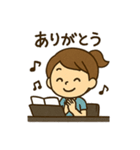ピアノ女子の毎日使える日常会話スタンプ（個別スタンプ：3）