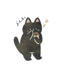 適度に頑張らない、くろねこ（個別スタンプ：3）