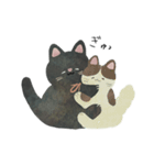 適度に頑張らない、くろねこ（個別スタンプ：24）