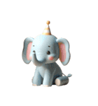 [アレンジ用]3Dクレイ動物ベビー4（個別スタンプ：1）