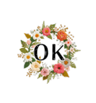 刺繍風お花 丁寧なメッセージ（個別スタンプ：11）