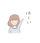 女の子と白うさぎのスタンプ（個別スタンプ：2）