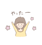 女の子と白うさぎのスタンプ（個別スタンプ：6）