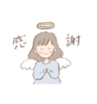 女の子と白うさぎのスタンプ（個別スタンプ：7）