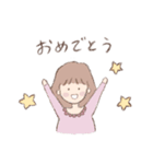 女の子と白うさぎのスタンプ（個別スタンプ：13）