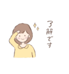 女の子と白うさぎのスタンプ（個別スタンプ：14）