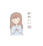 女の子と白うさぎのスタンプ（個別スタンプ：21）