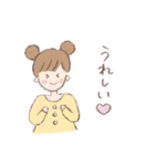 女の子と白うさぎのスタンプ（個別スタンプ：22）