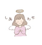 女の子と白うさぎのスタンプ（個別スタンプ：23）