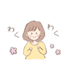 女の子と白うさぎのスタンプ（個別スタンプ：24）