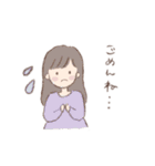 女の子と白うさぎのスタンプ（個別スタンプ：25）