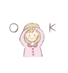 女の子と白うさぎのスタンプ（個別スタンプ：26）