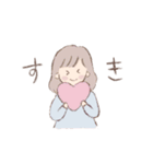 女の子と白うさぎのスタンプ（個別スタンプ：29）
