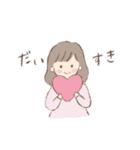 女の子と白うさぎのスタンプ（個別スタンプ：30）